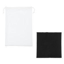 Ski Goggle Bag, Microfiber Bag with Cleaning Cloth, White 1Pcs