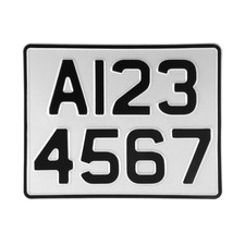 9x7 White Trailer Caravan Registration Plate for Towing Abroad EU Travel Touring