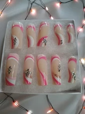 Pink Wavy Long Nail By Bubble Pop Nails