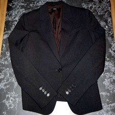 Theory Slim-Fit Blazer 98 Virgin Wool Black Size 4 MSRP 495
