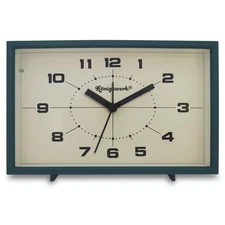 Analog Alarm Clock, 6 inch Silent Non Ticking Small Clock with Night Light, B...