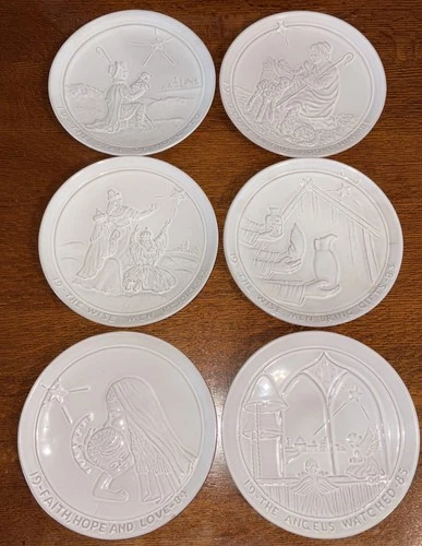 1979, 81, 82, 83, 84, 85 Frankoma Christmas Plate Lot Of 6 Joniece Frank