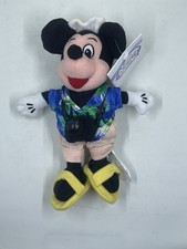 Disney Store Tourist Mickey Bean Bag Plush NWT Vintage 1990s Hawaiian Shirt