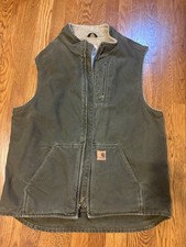 Carhartt Men's L Sleeveless Vest Zip Up Grey