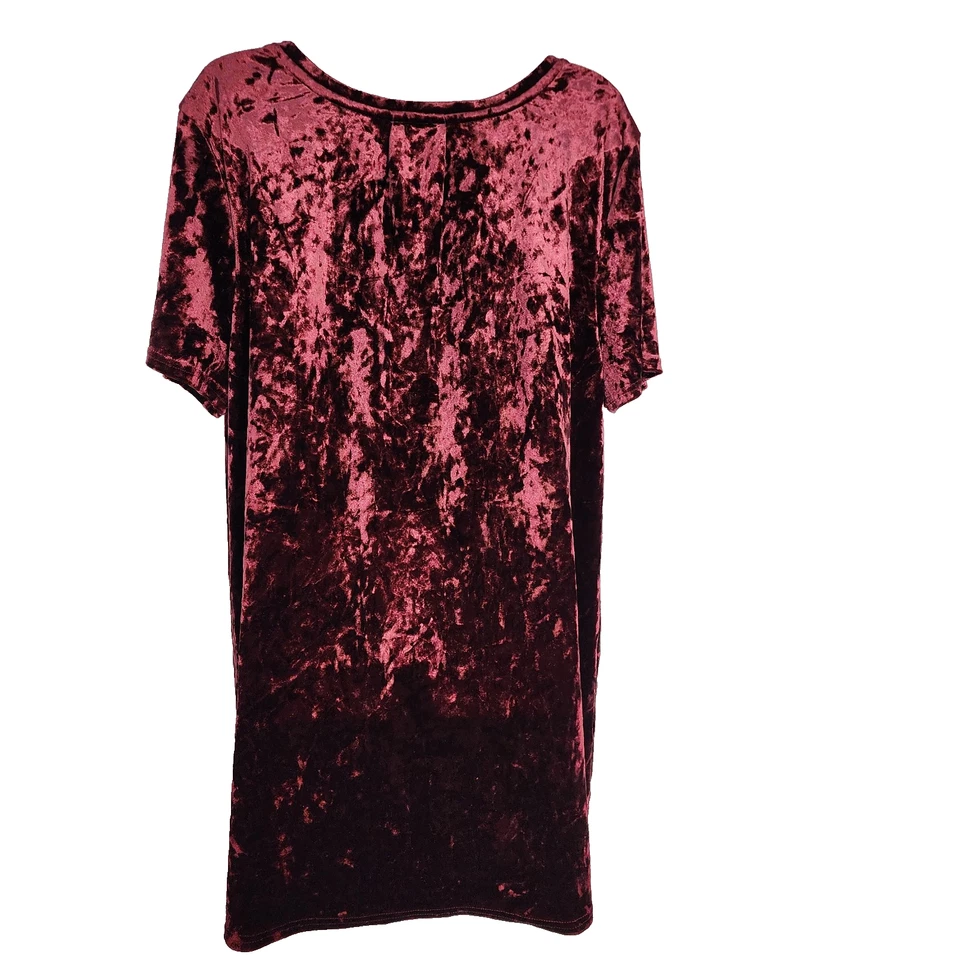 Spring and Mercer Tee Womens XXL Crushed Velvet Legging Tee Short Sleeves Pocket - Image 2 of 4
