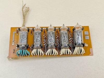 4x IN-14 & 1x IN-19B Nixie Tube on Original Panel USSR Vintage Tested