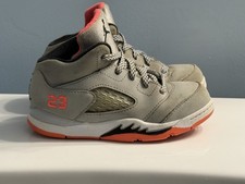 Nike Air Jordan Retro 5 Toddler TD 9C Wolf Gray Hot Lava 725172-018 Shoes Crib