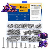 Schrauben Set M6 Edelstahl Senkkopf Flachkopf Kreuzschlitz 152 Teile Mit Muttern