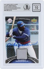 Andre Dawson Cubs Signed 2007 Upper Deck Sweet Spot Classic #CM-AD BAS 10 Card
