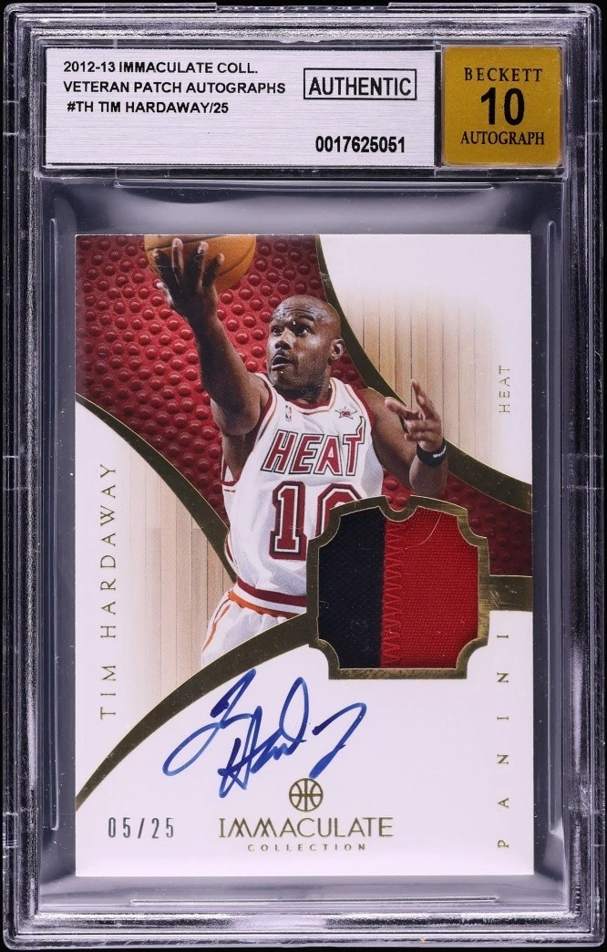 Tim Hardaway Sports Trading Card Singles Autographed Basketball