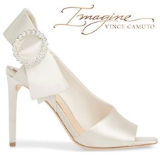 Ivory Satin Wedding Shoes Open Toe Rhinestone Buckle Stiletto heel Bridal Pump 7