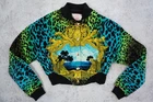 VERSACE H&M WOMENS JACKET PRINT VELVET BOMBER 100% AUTHENTIC SIZE US10 US 10 40