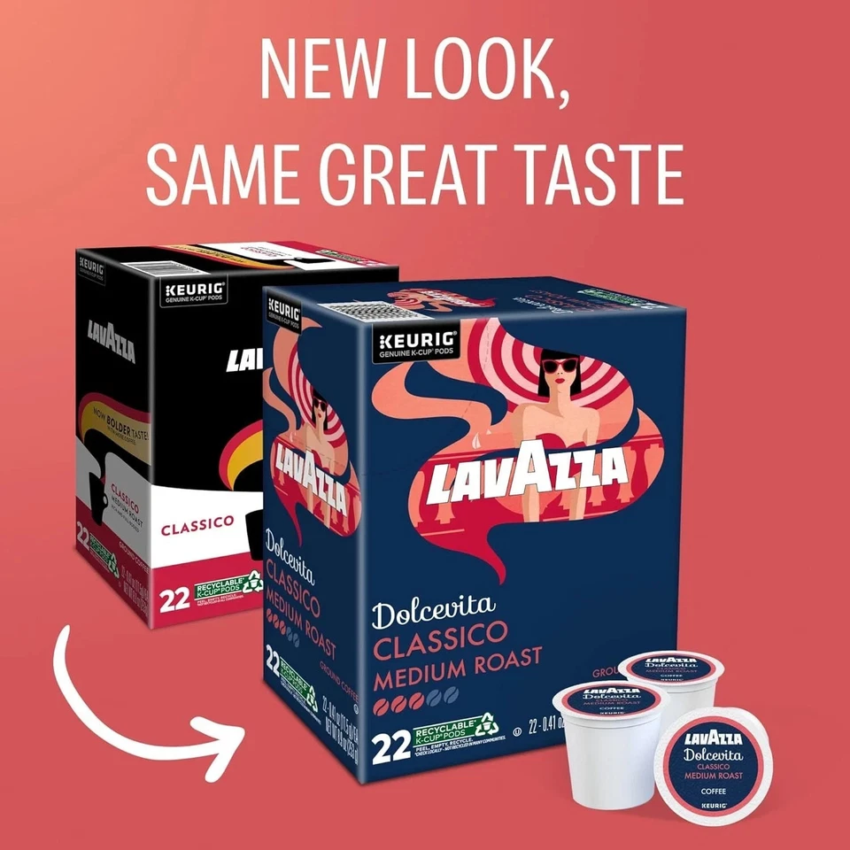 Lavazza Classico Single-Serve Coffee K-Cups for Keurig Brewer, Medium Roast, 88 - Image 2 of 4