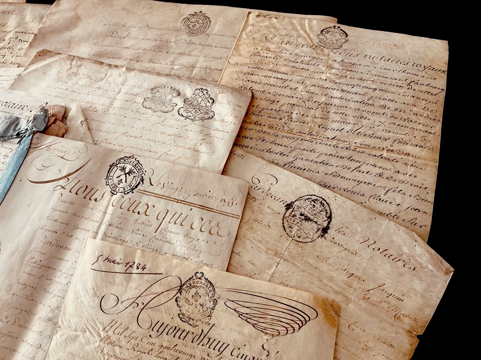 VELLUM MANUSCRIPT from 1700s - Authentic Stamped & Signed Document on Parchment