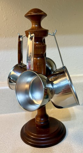 Foley Measuring Cups USA Made Hanging Rack Wood Stand Tree MCM Vintage 60s