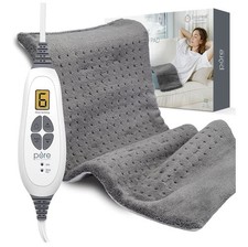 Purerelief XL Heating Pad - 12"x24", 6 Heat Settings, Auto-Off, Soft Fabric