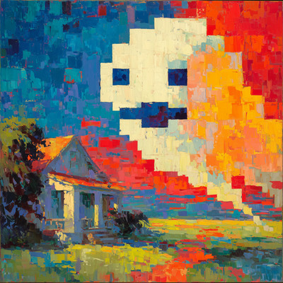 Retro Arcade Invader Style 24x24 Giclée Art Print Ltd 1/25 Signed COA Rombley V6