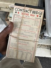 Set Of 11 Vintage Contract Bridge Score Pad No. 198, Unused 80 Sheets Each