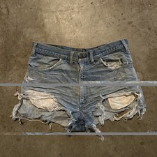 Vintage 60s Levi s Big E Orange Tab Cutoff Jean Shorts Size 32
