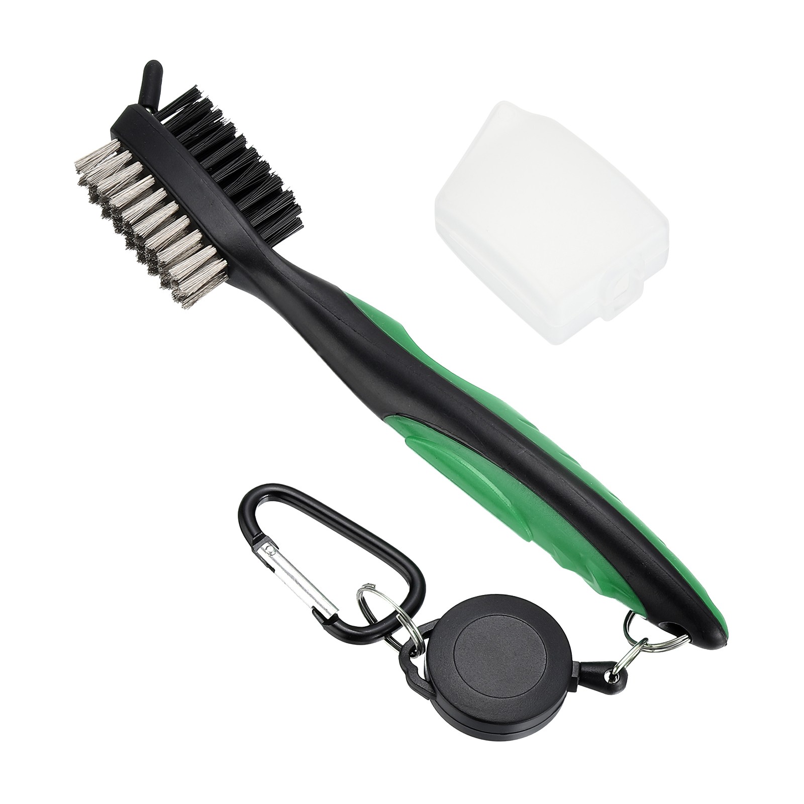 Retractable 2.75 Ft Golf Club Cleaner Brush with Green Cord  