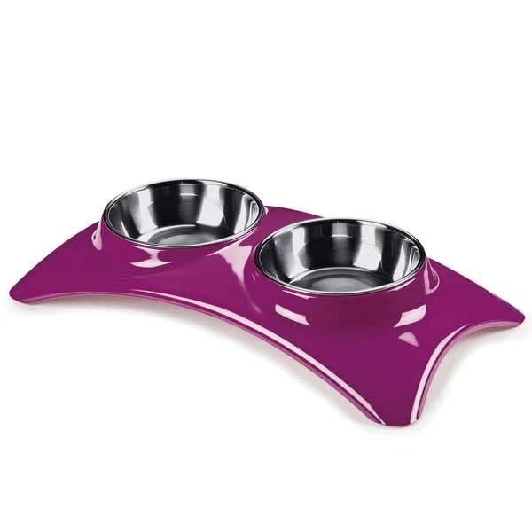 Comedores para perros Arc Melamine 2 cuencos conjuntos de 12 oz elige el color azul púrpura gris  Foto 3 de 4