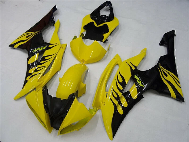 Kit de carenado de llama de fuego amarillo de inyección NTU apto para Yamaha 2008-2016 YZF R6 q012 Foto 4 de 4