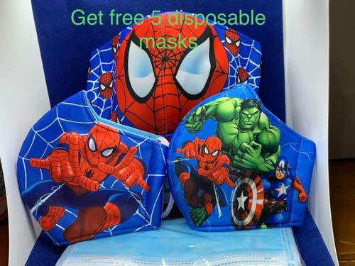 1 PACK/ 2 PACK KIDS FACE MASK WASHABLE & REUSABLE , Boys 3 -14year old - Picture 37 of 47