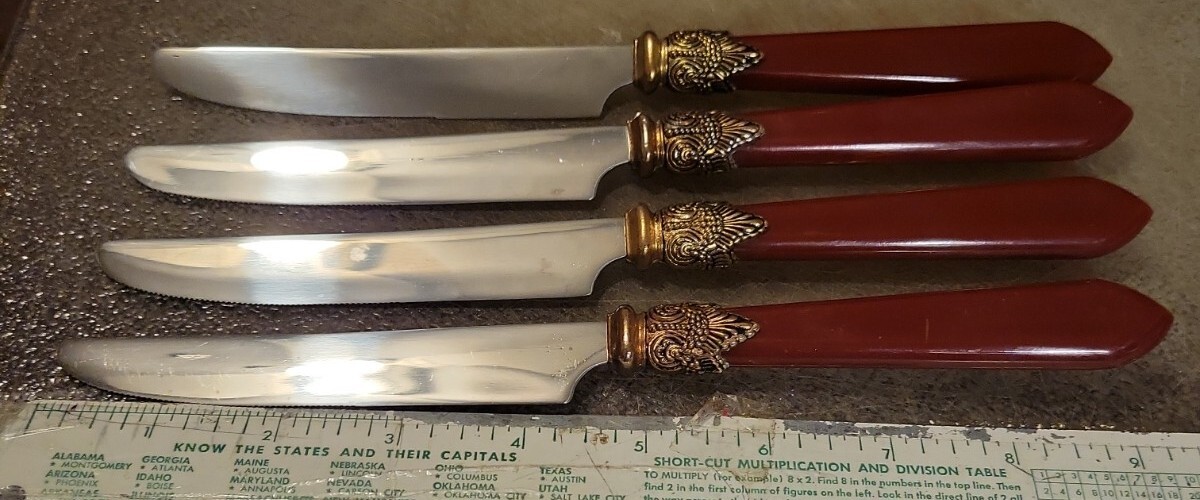 Hampton Silversmiths Stella Red Stainless Butter Knifes HSV122 Set