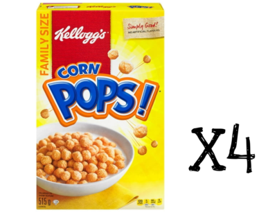 4 Boxes Kellogg's Corn Pops Cereal 515g From Canada Fresh