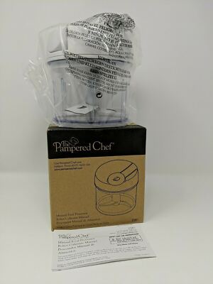 NEW Pampered Chef - # 2581 Manual Food Processor w/ Box , Lid NOS NIB