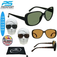 Women Bifocal Polarized Sunglasses Reader Glare Free Oversized Jackie-O Classic