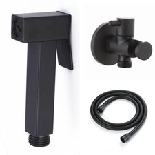 Black Douche Bathroom SUS Toilet Handheld Bidet Sprayer Slim Shattaf Bracket Set