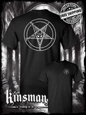 Baphomet Satanic Pentagram Distressed Logo 2-Sided T-Shirt