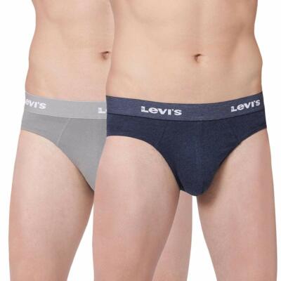 Levi s Men s 100% Cotton 100 CA Solid Neo Regular Brief Snug Fit (Pack of 2) 