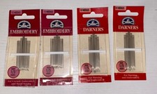 NOS 4 Vtg DMC 1765/1 Embroidery Needles Size 1/5 Asst 44 Total
