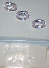3 St Morganit (Synt.  Rubin ) 12 x 8  mm   Nr 9001