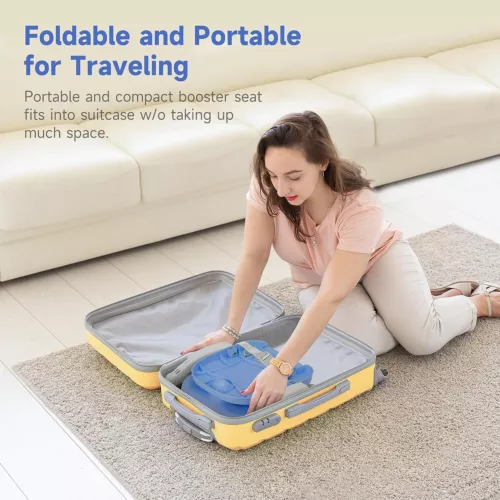Travel Booster Seat w/ Tray Adjustable Folding High Chair Children Baby Armchair - Picture 49 of 78