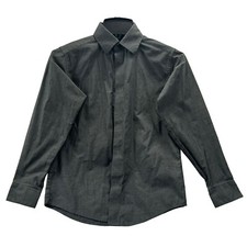 CHAPS, BOYS DRESS SHIRT, LONG SLEEVE, SIZE M (10-12), COLOR GRAY 0.BUTTON DOWN