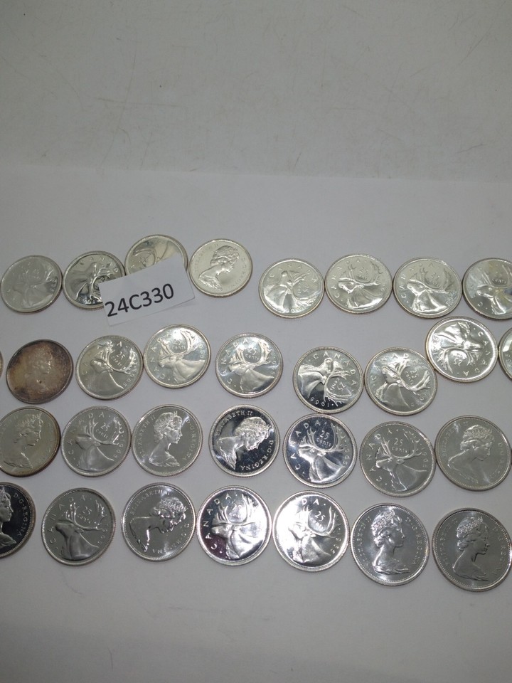 1965 Canada Silver Quarters Roll of (40 COINS) 24c330 wc2 eBay