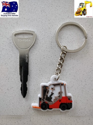 Suit Toyota Forklift Key Huski 5SDK Key A62597 + Keyring FREE POSTAGE - Picture 2 of 4