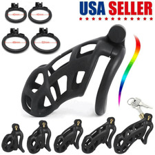 2022 NEW Male Chastity Cage Lock Device Kit W/ 4 Ring Keys Device 5 Sizes Cobra