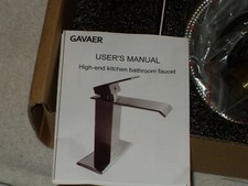 GAVAER Bathroom Faucet, Elegant Waterfall Effect Single Lever Hot and Cold Water