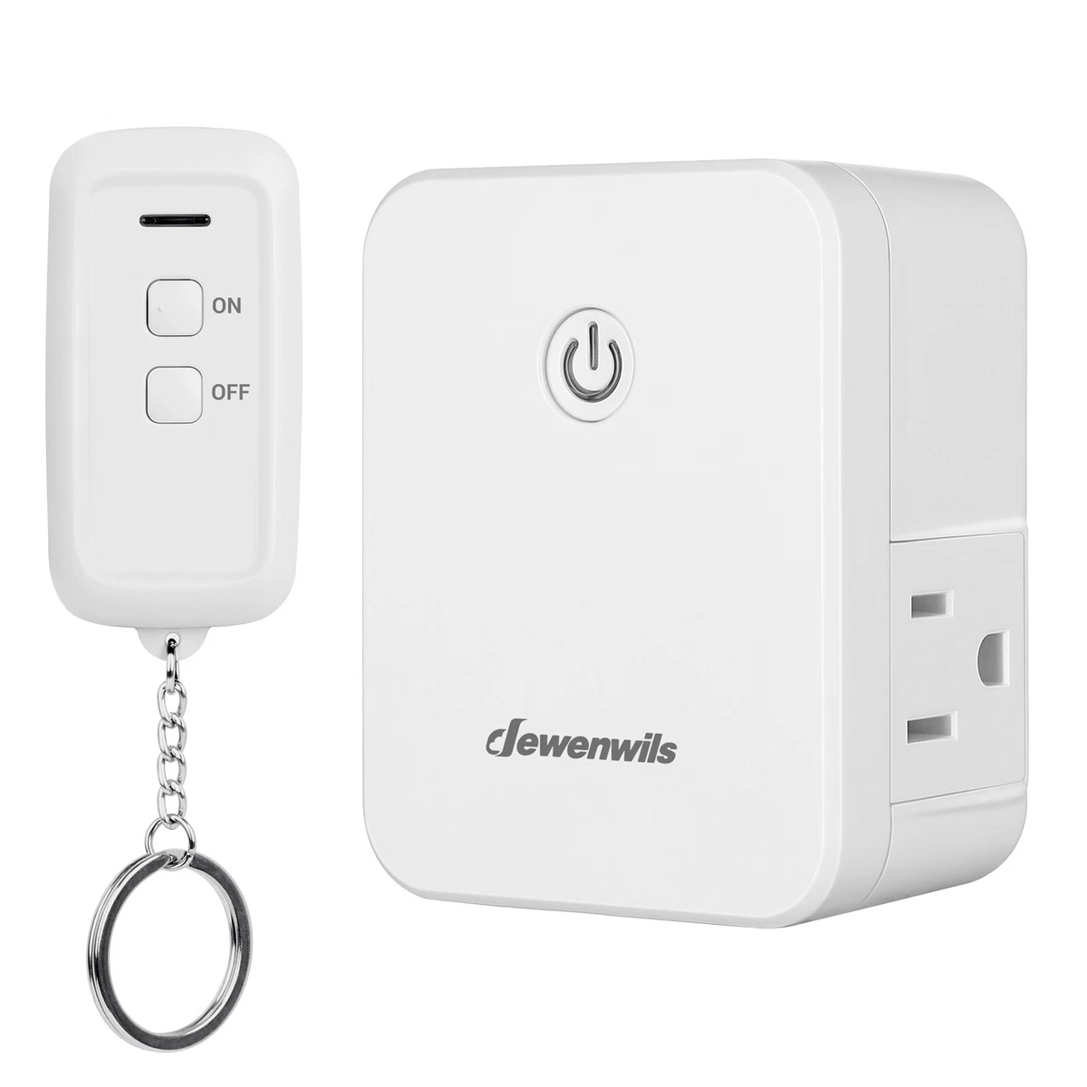 DEWENWILS Indoor Remote Control Outlet, Expandable Remote Light Switch Kit,  Wireless On Off Power Switch, 100ft RF Range, Compact Design, White