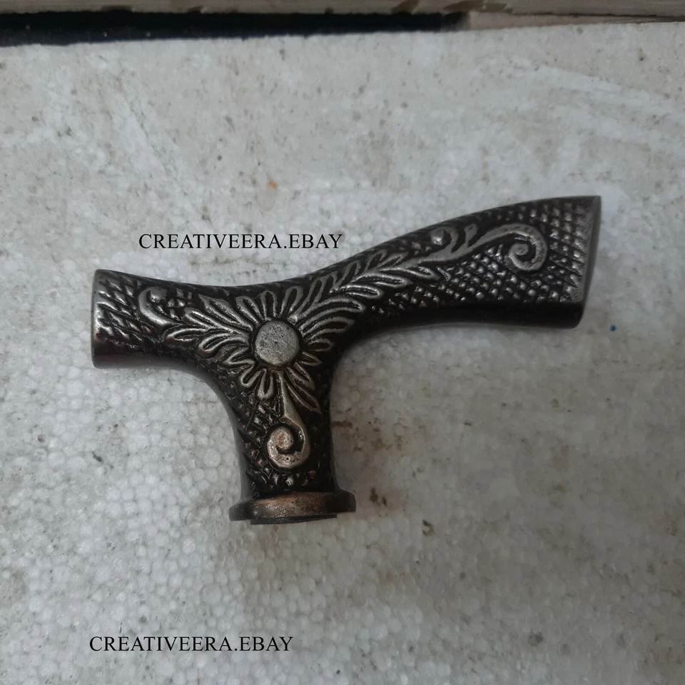 Antiguo mango de cabeza de derby victoriano sólido para bastón estilo de trabajo Foto 2 de 2