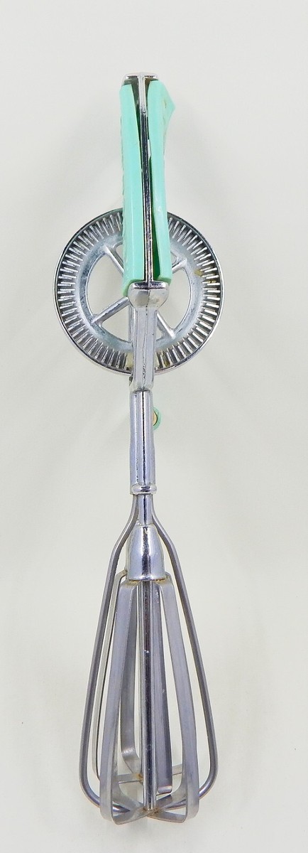 Maynard Hand Mixer Crank Egg Beater Turquoise Handles | eBay