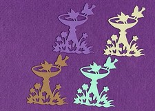 BIRDBATH die cuts scrapbook cards