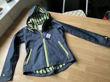 Jack Murphy Cora Waterproof Rain Coat Jacket Navy Blue Lime Green Detail Size 8
