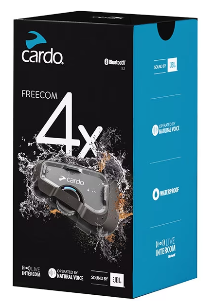 CARDO FREECOM 4X SOLO MOTORCYCLE BLUETOOTH INTERCOM COMMUNICATION SYSTEM
