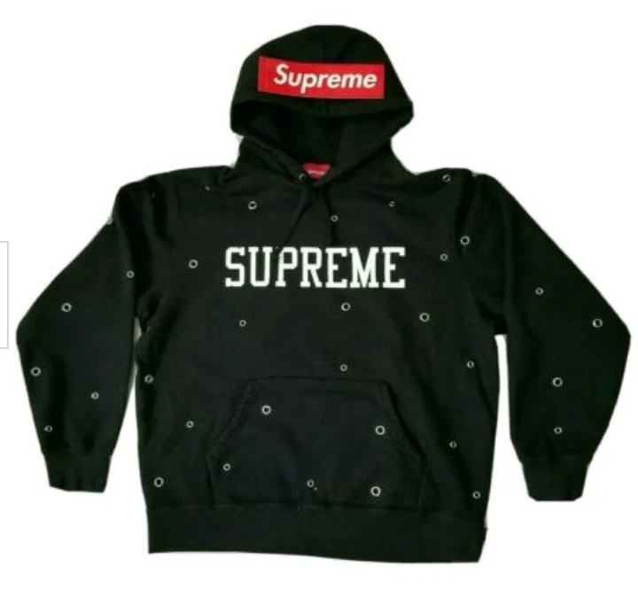 Supreme Eyelet Hooded Sweatshirt Black Men's - SS20 - US