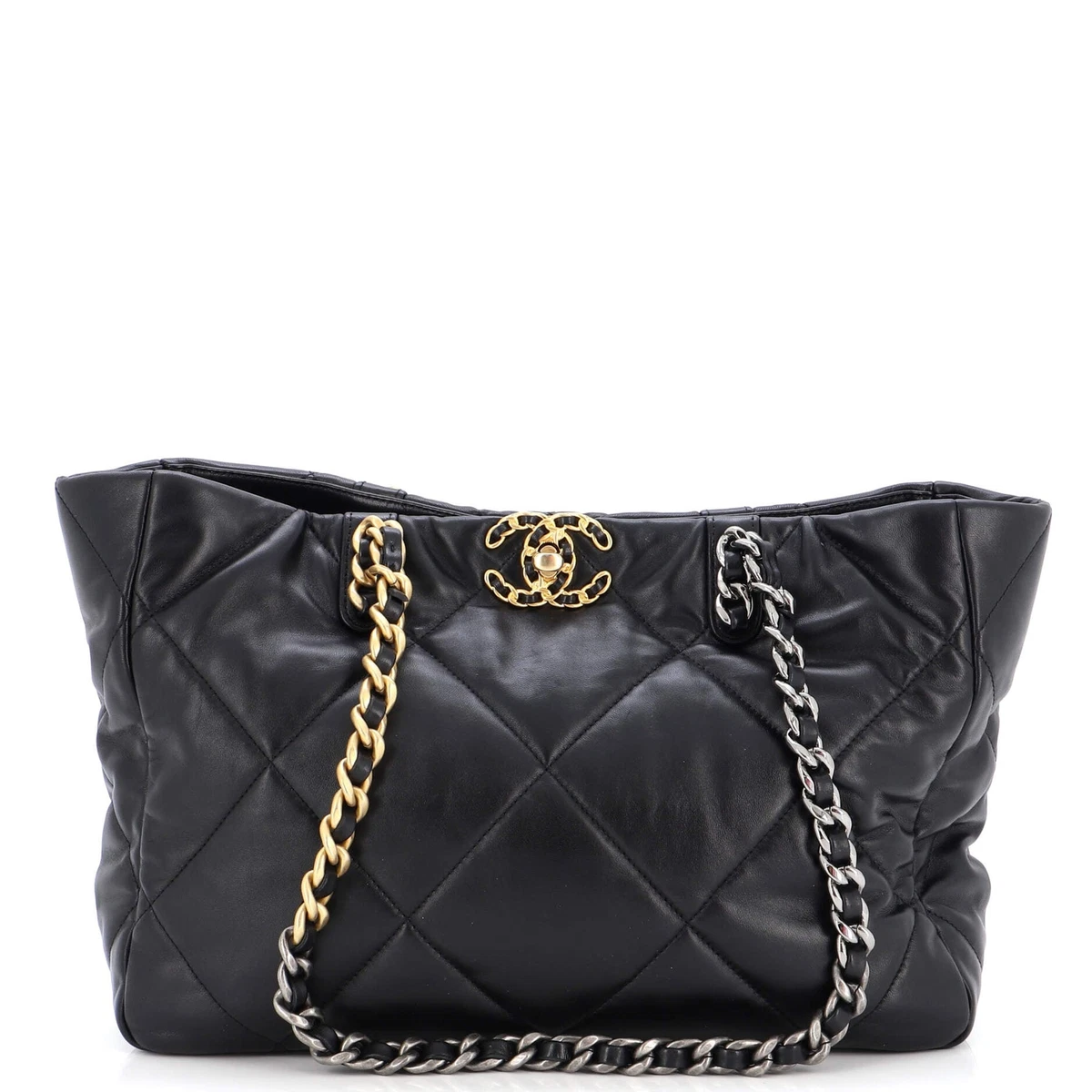 chanel 19 shopping bag black